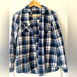 BLUE AGE FLANNEL PLAID LONG SLEEVE Small